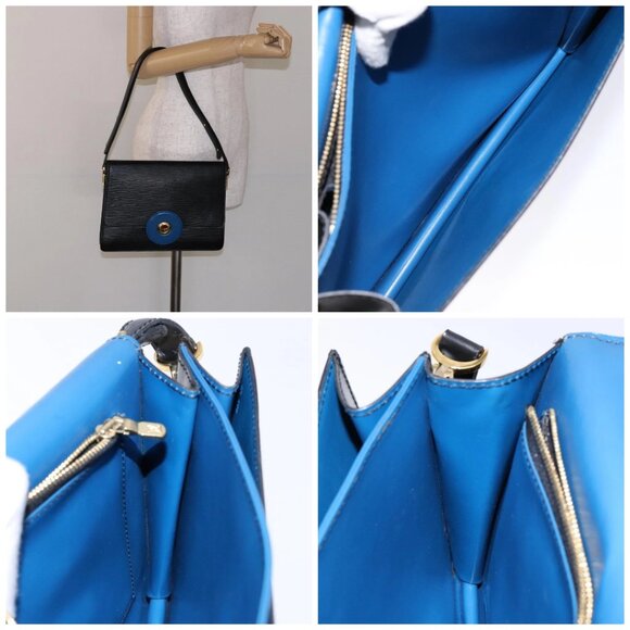 LOUIS VUITTON Epi Bicolor Free Run Shoulder Bag Black Blue - Picture 15 of 15